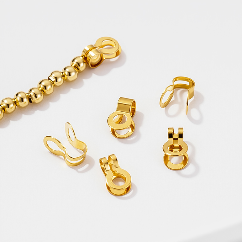 Jewelry Making Knots For Clasps - 30 adet Demir Çift Halka Top