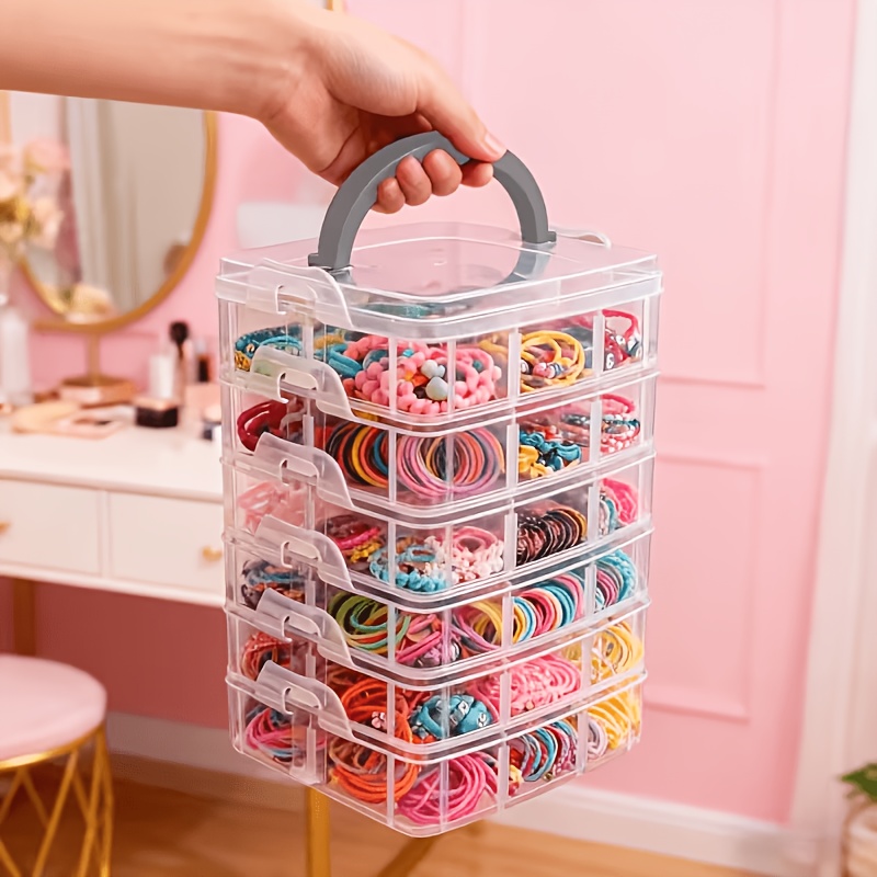 Jewelry Making Store - Kapaklı ve saplı, 5 katmanlı şeffaf