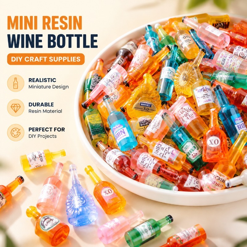 Jewelry Making Resin - Minyatür Simüle Şarap Şişesi Reçine Süsleme
