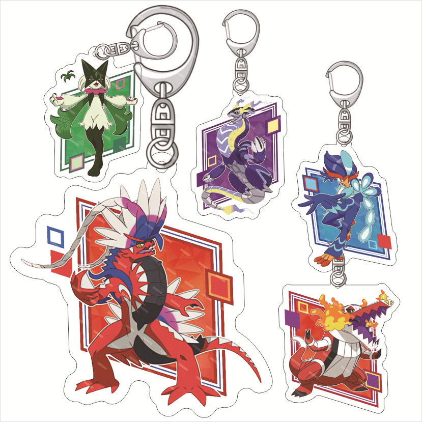 Jewelry Making Resin - Pokémon Miraidon Koraidon Akrilik Eğlenceli Anahtarlık