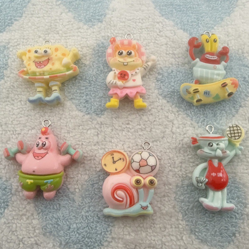 Jewelry Making Resin - 10 adet karikatür reçine kolye ucu,