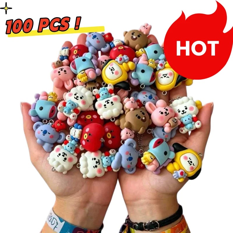 Jewelry Making Resin - 7 adet BT21 Reçine Karikatür Figür