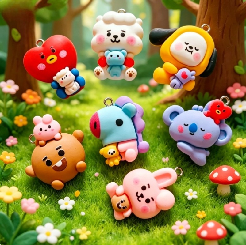 7 adet BT21 Reçine Karikatür F - Jewelry Making Resin incelemesi ve fiyatı
