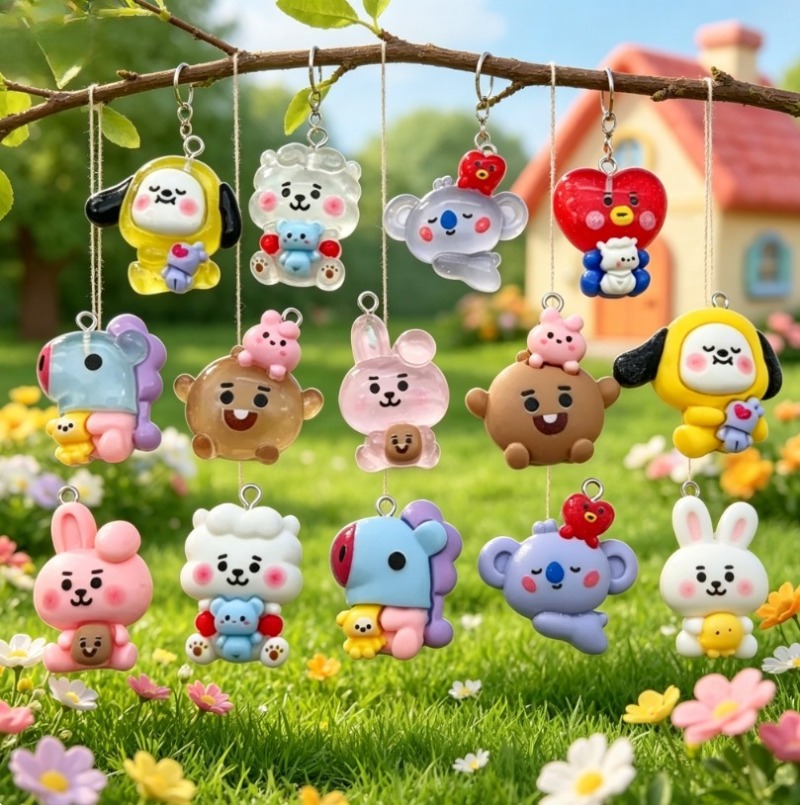 7 adet BT21 Reçine Karikatür F - Jewelry Making Resin incelemesi ve fiyatı